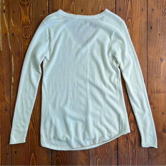 ATM Cashmere Anthony Thomas Melillo Ivory V Neck Sweater XS - Picture 4 of 5